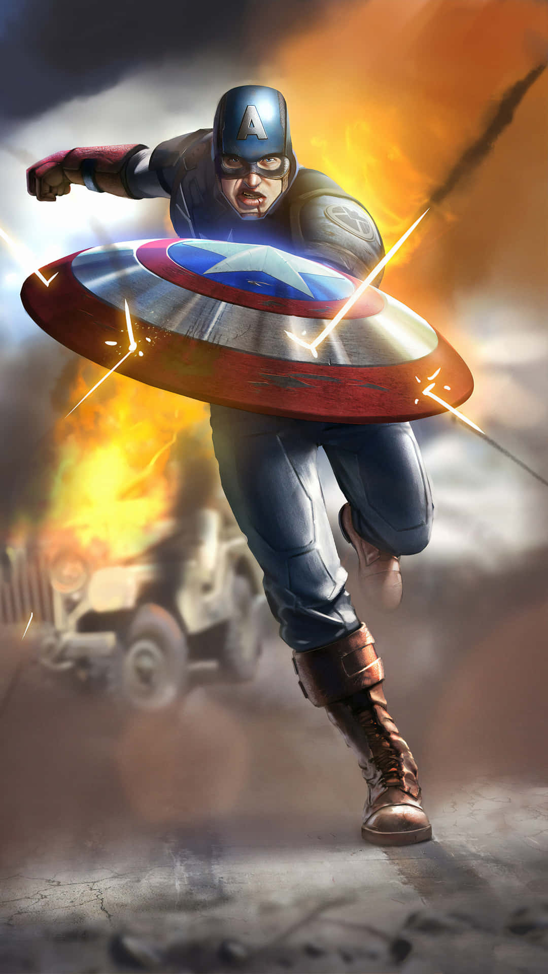 "Suiting Up for Battle - Captain America Prepares to Take on the Enemies of Freedom" Wallpaper