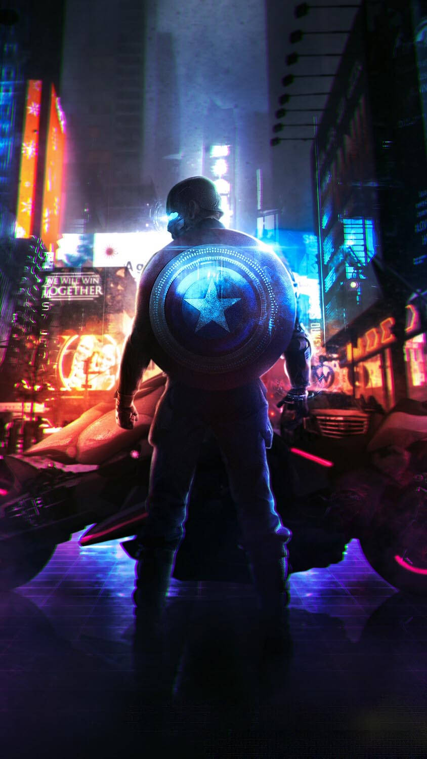 Captain America Cyberpunk Iphone X Background