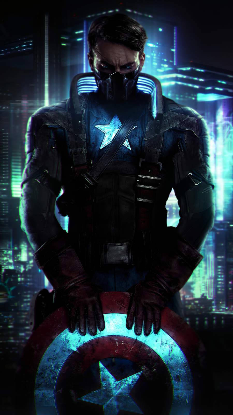 Captain America Cyberpunk Iphone X Background