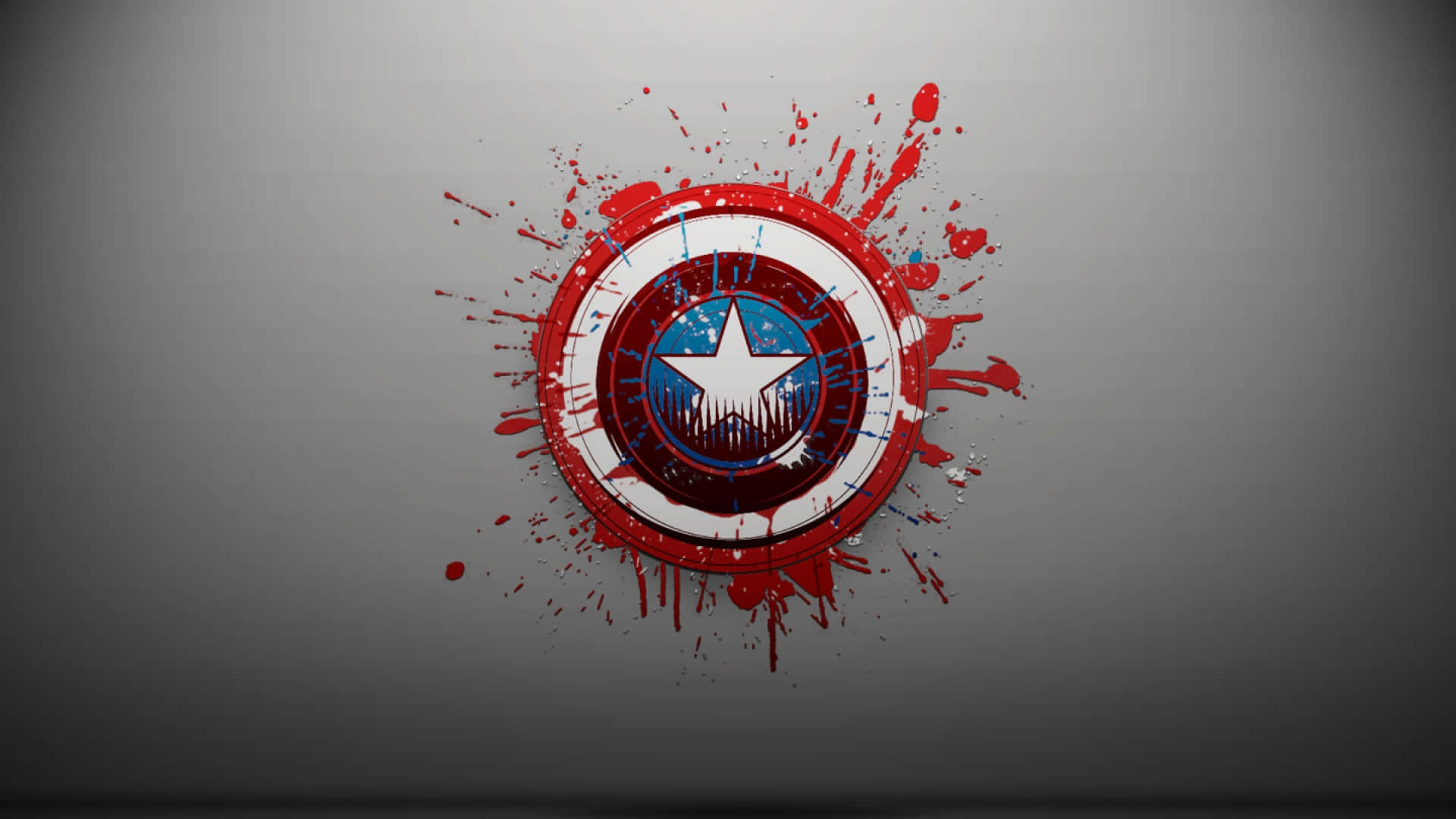Captain America Desktop Red Paint Splattered Wallpaper