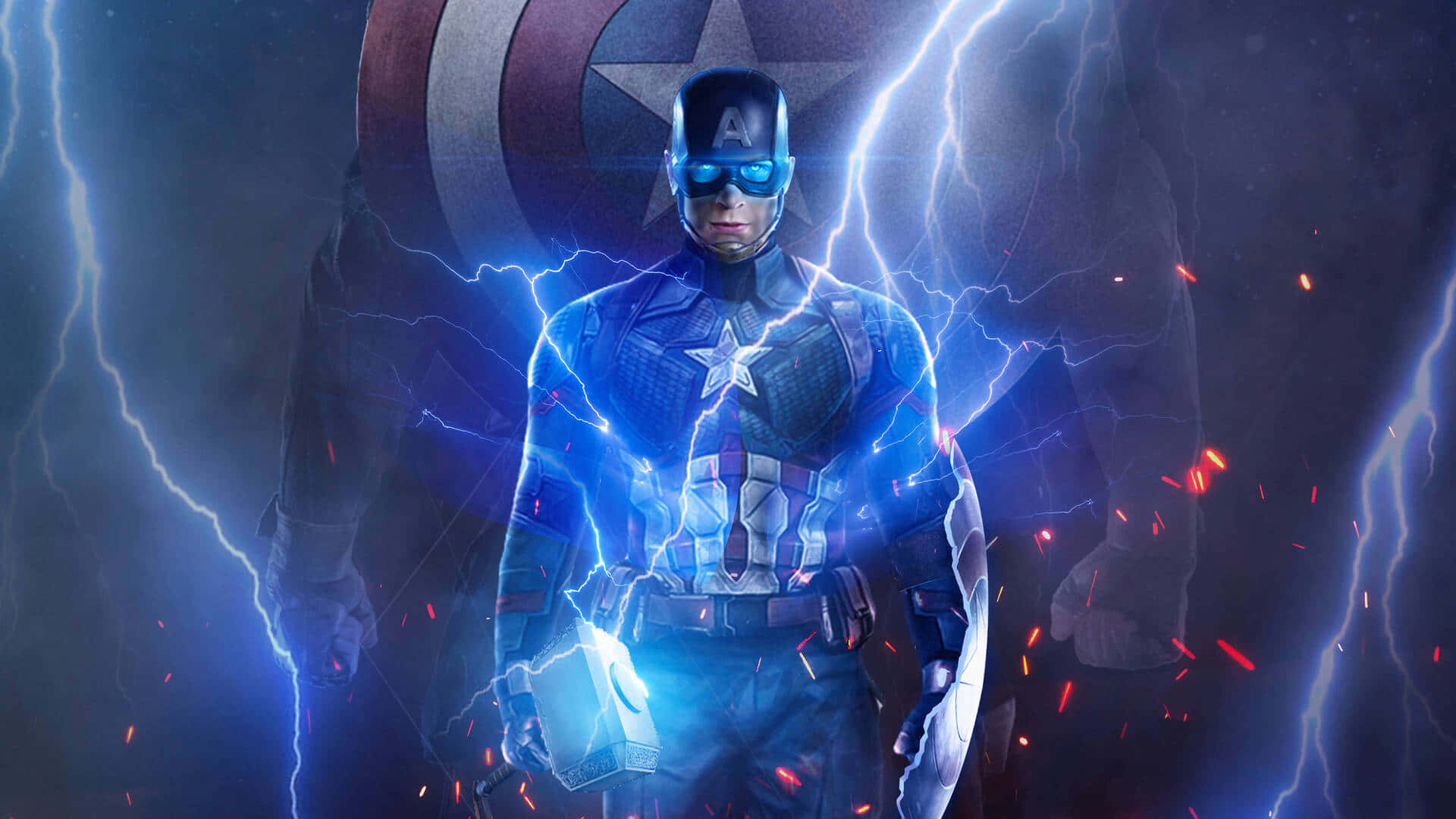 Captain America Desktop Lightning Mjolnir Wallpaper