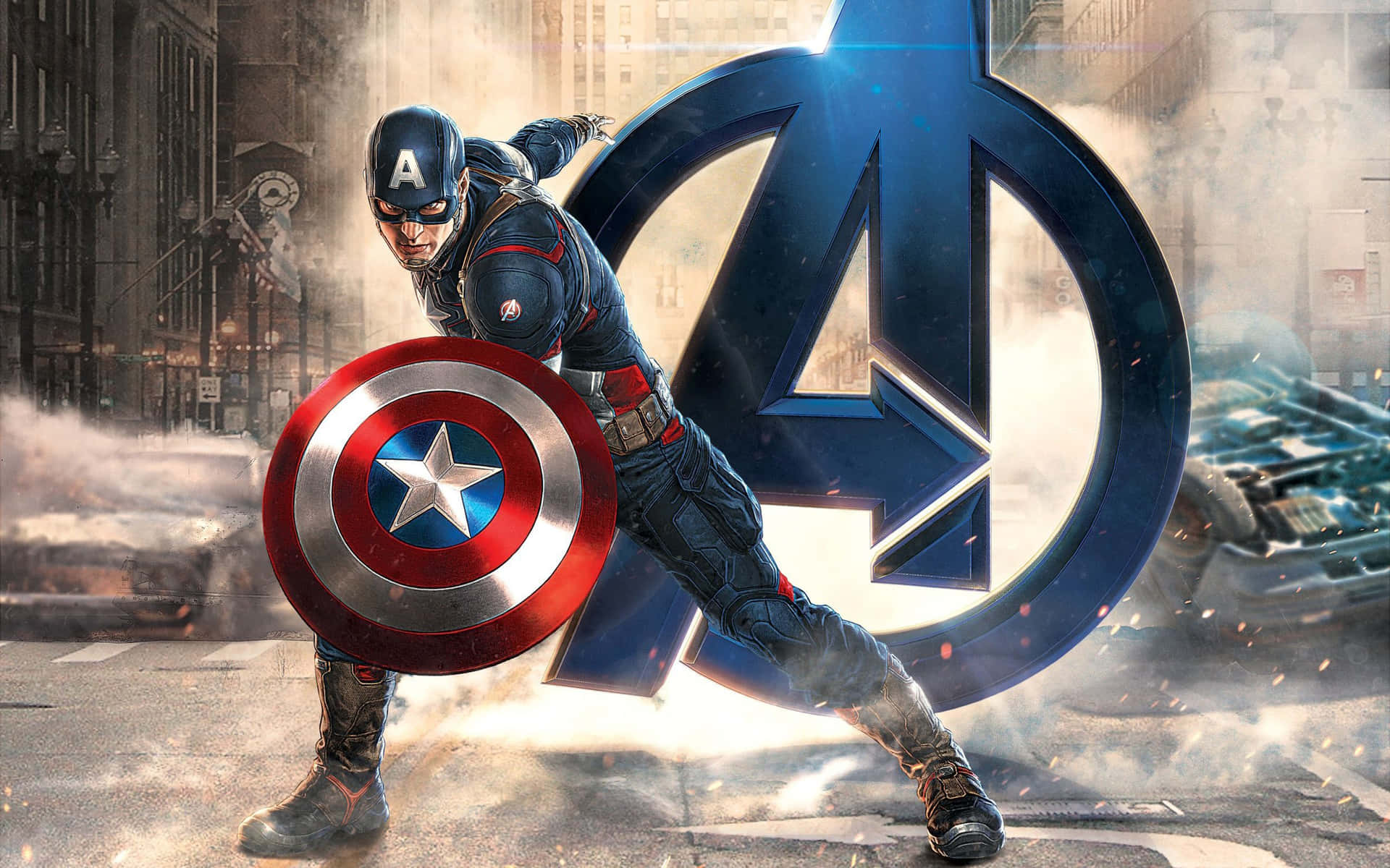 Wallpaperskyddsskölden - Captain America Skrivbordsbakgrund Wallpaper