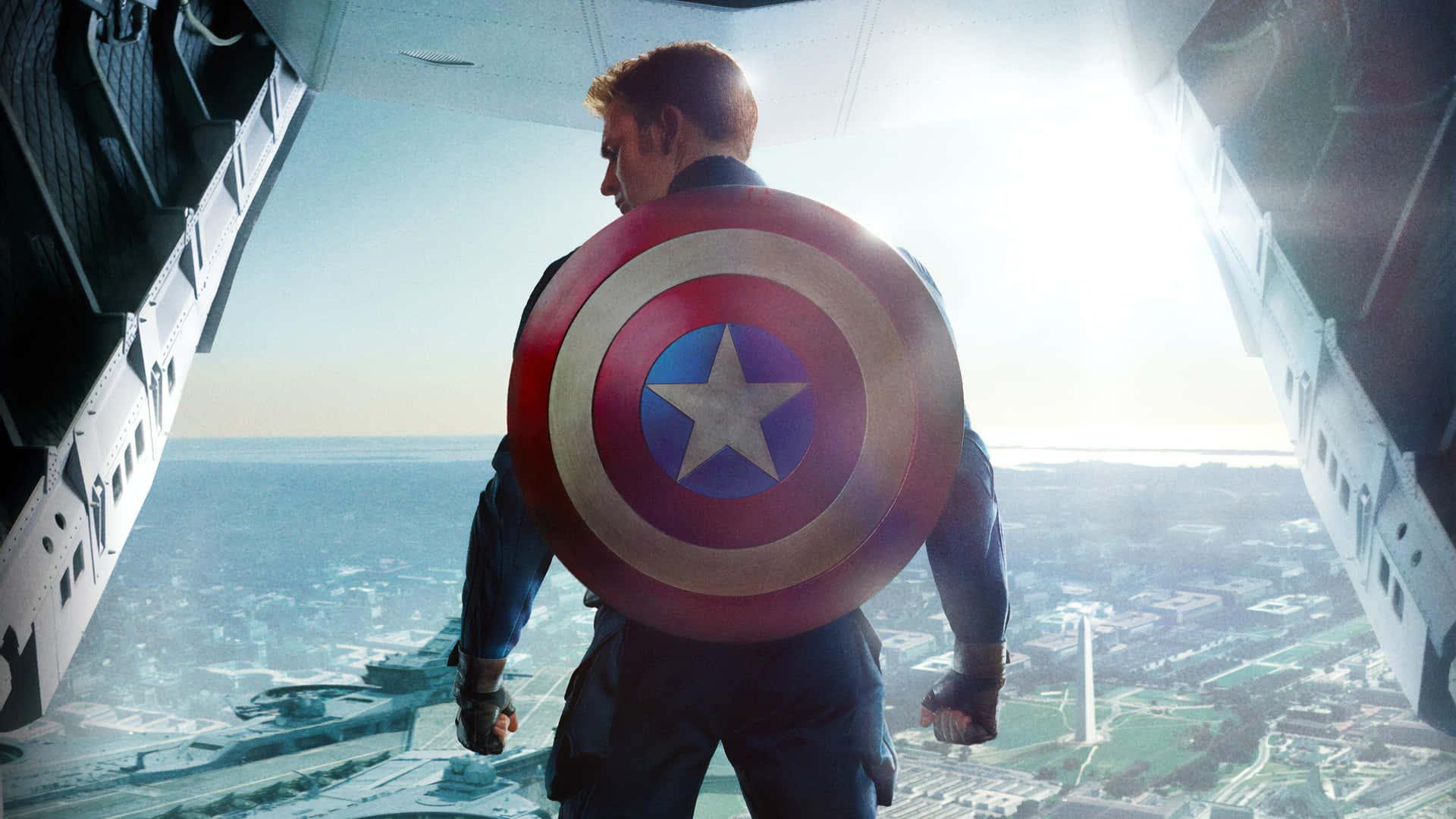 Captain America Desktop Back Turned Shield Wallpaper