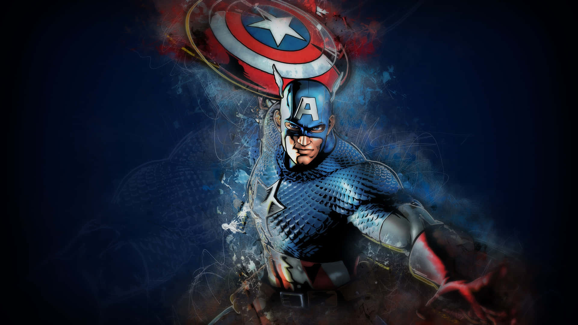 Visadin Patriotism Med Den Här Captain America Skrivbordsbakgrunden. Wallpaper