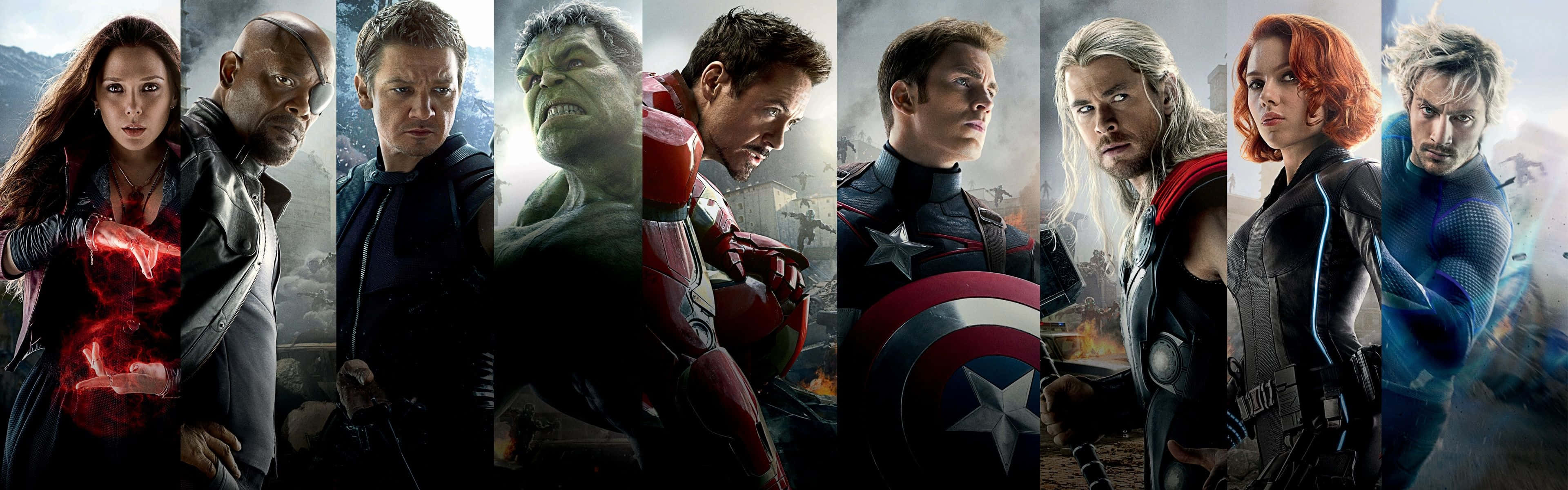 Fängslandedual Screen Med Marvels Captain America Som Bakgrund. Wallpaper