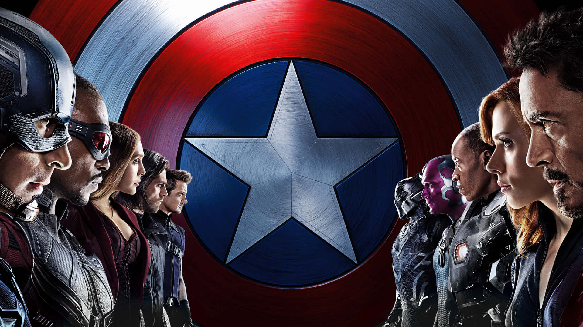 Embracer dit patrioter side med Captain America Dual Screen tapet. Wallpaper