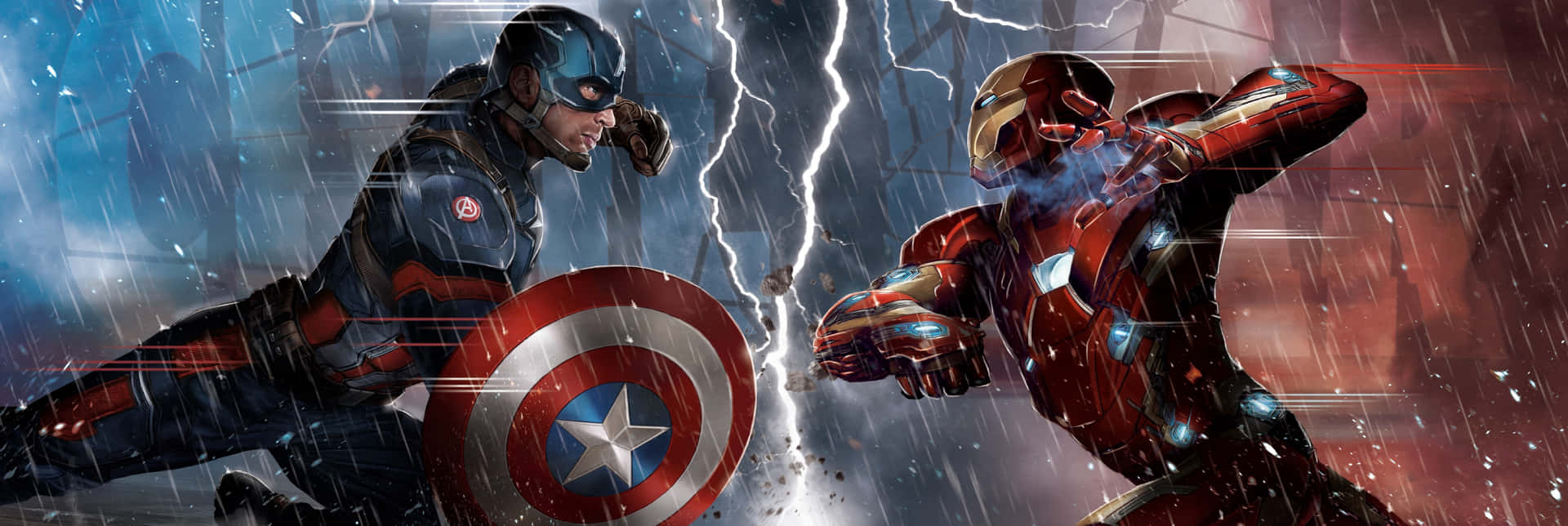 Bringensie Action Ins Spiel Mit Dem Captain America Dual-screen Wallpaper