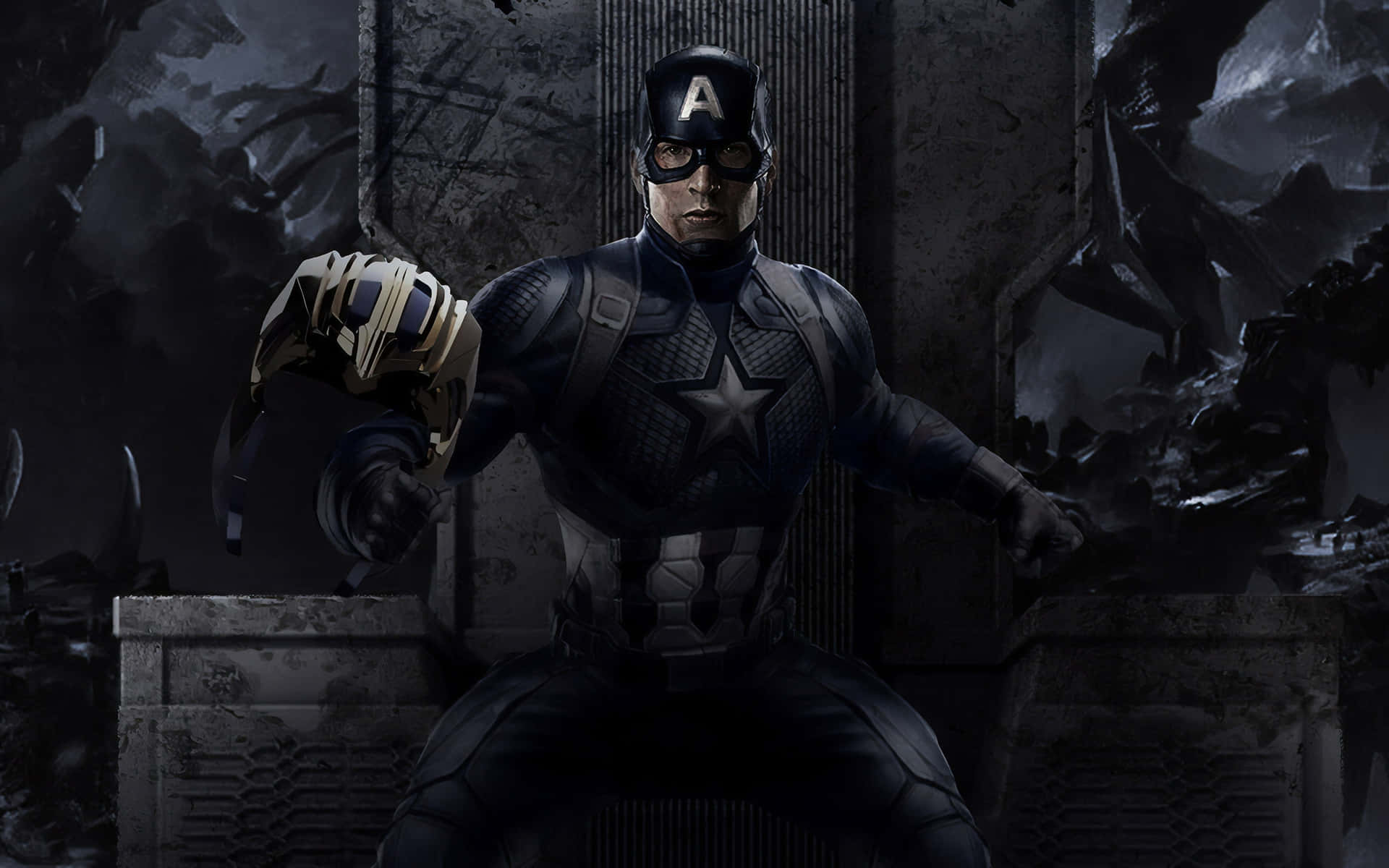 Captain America is ready for battle in the Endgame Wallpaper
