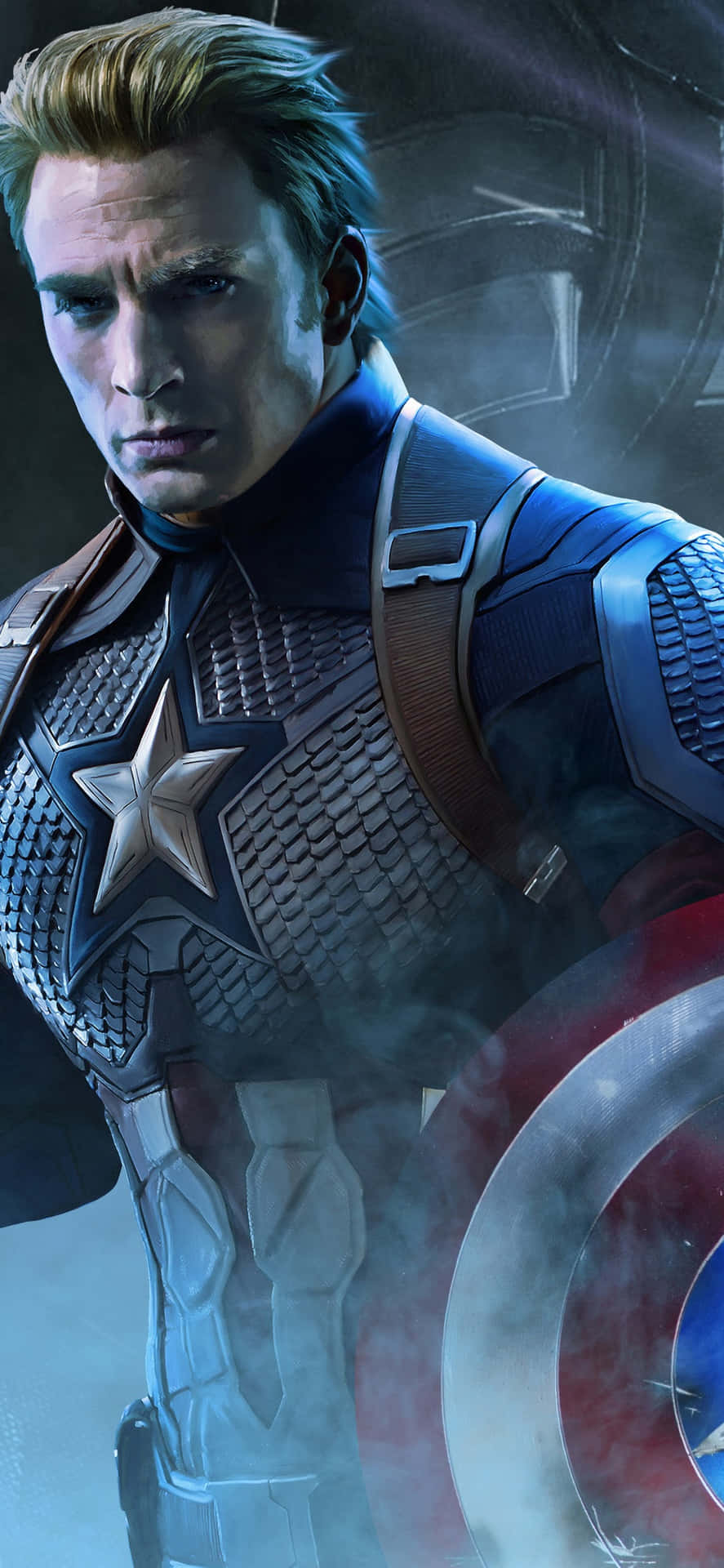 Chrisevans Als Captain America In Endgame Wallpaper