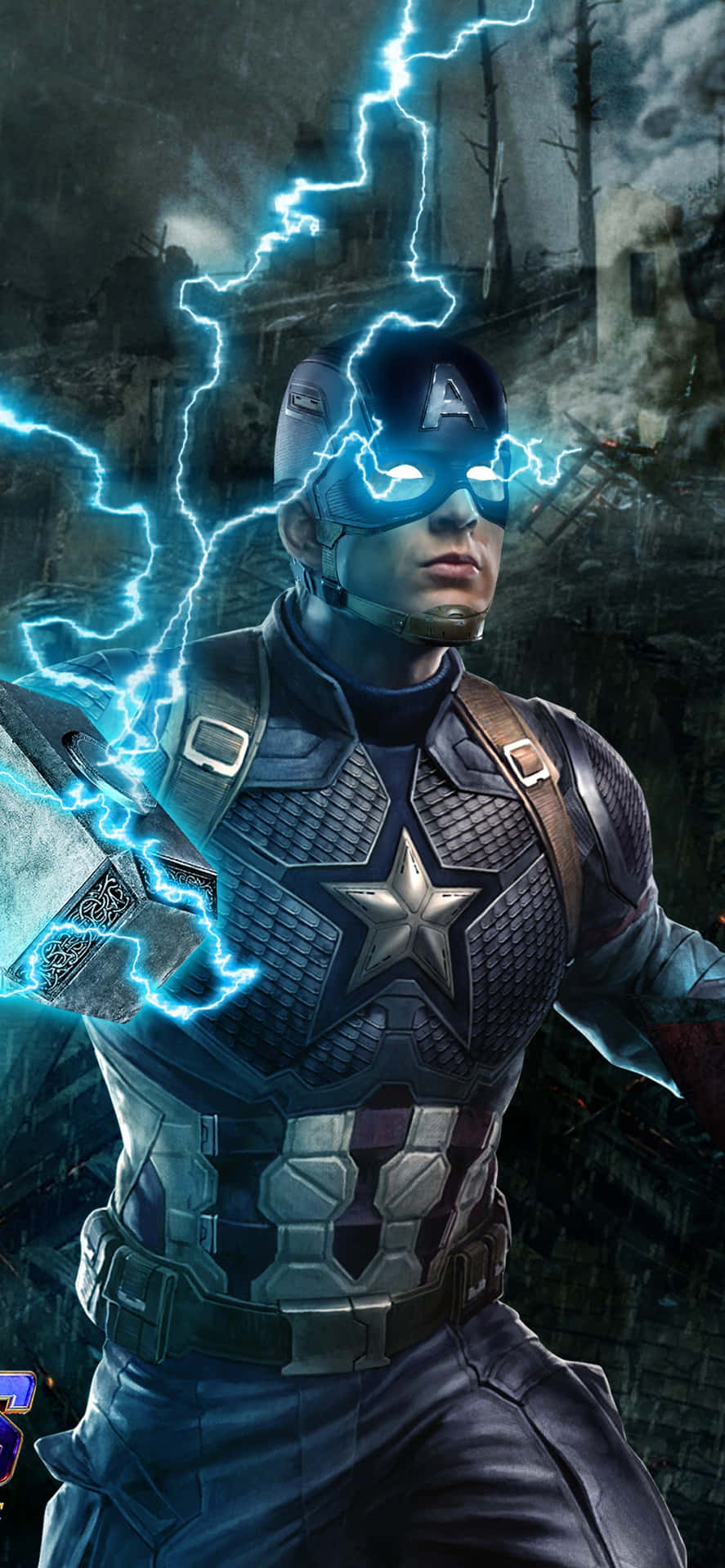 Dieavengers Versammeln Sich - Captain America In Endgame. Wallpaper
