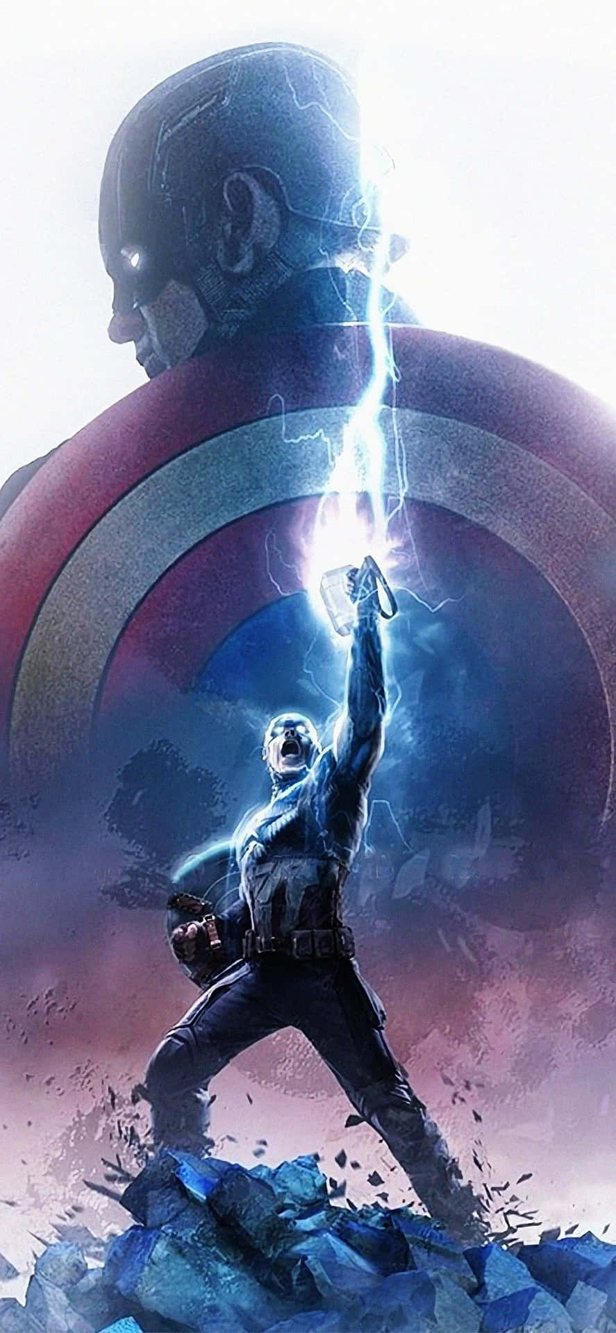 Se Captain America udnytte mægtigheden af Avengers i 4K Wallpaper
