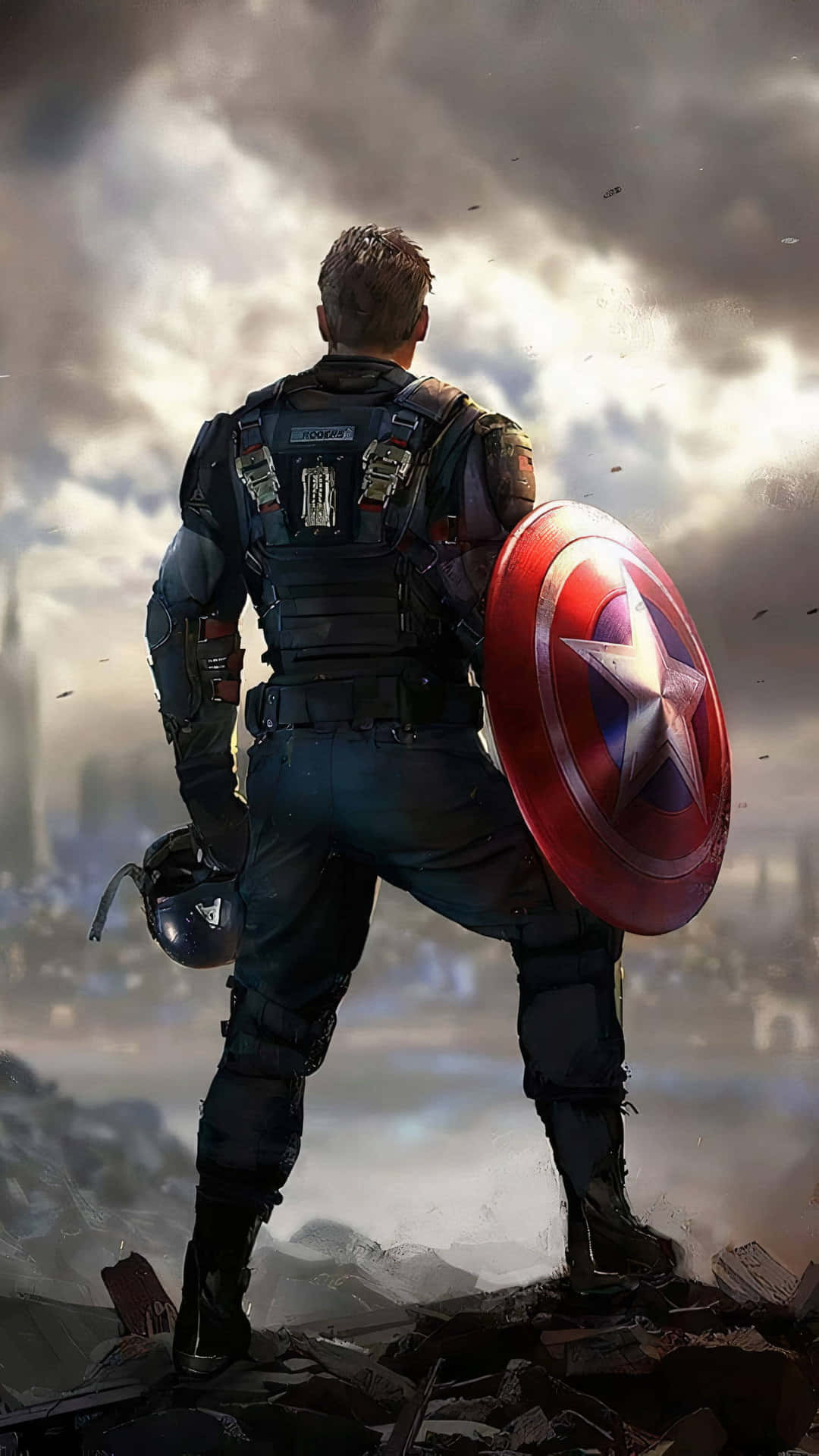 Immaginedi Captain America Che Riemerge Dal Campo Di Battaglia In Avengers: Endgame Sfondo
