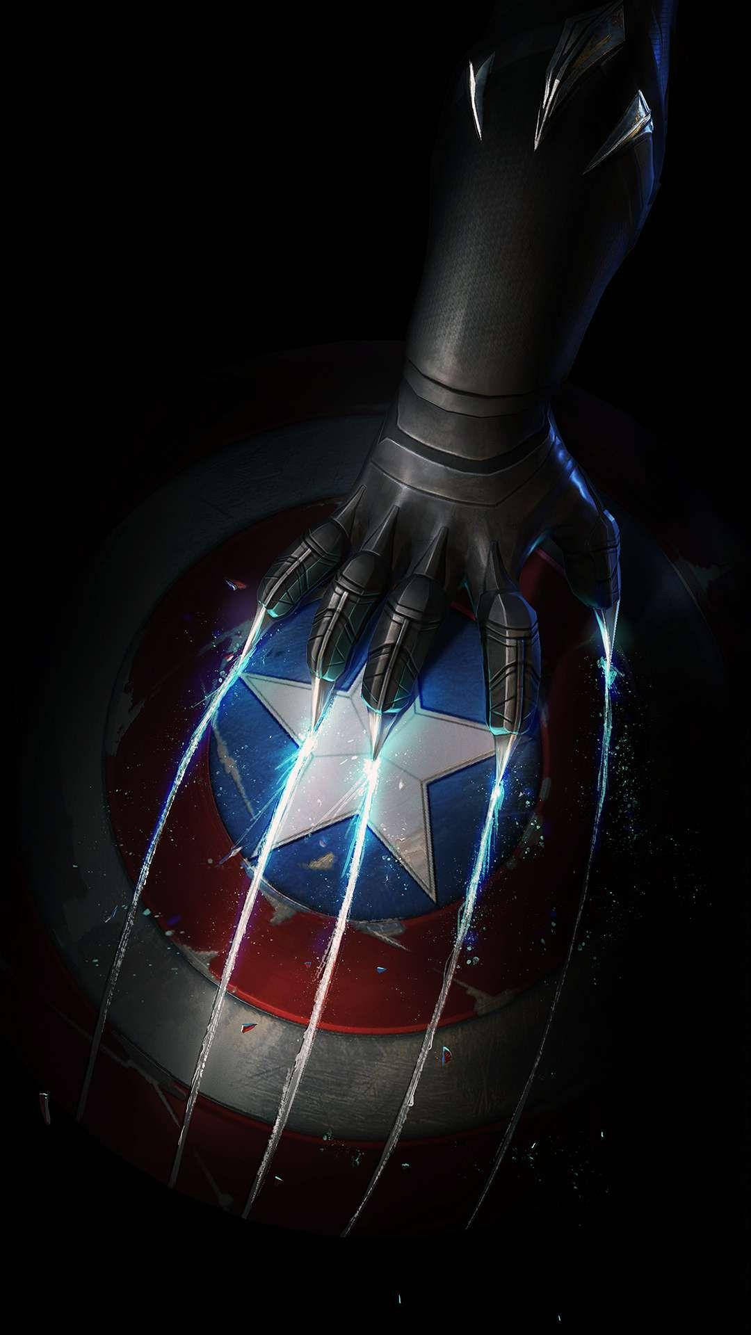 Captain America Hand Marvel iPhone X Wallpaper