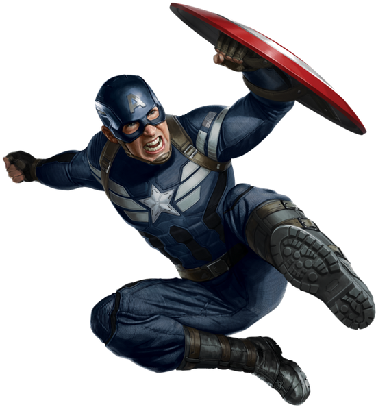 Captain America In Action PNG
