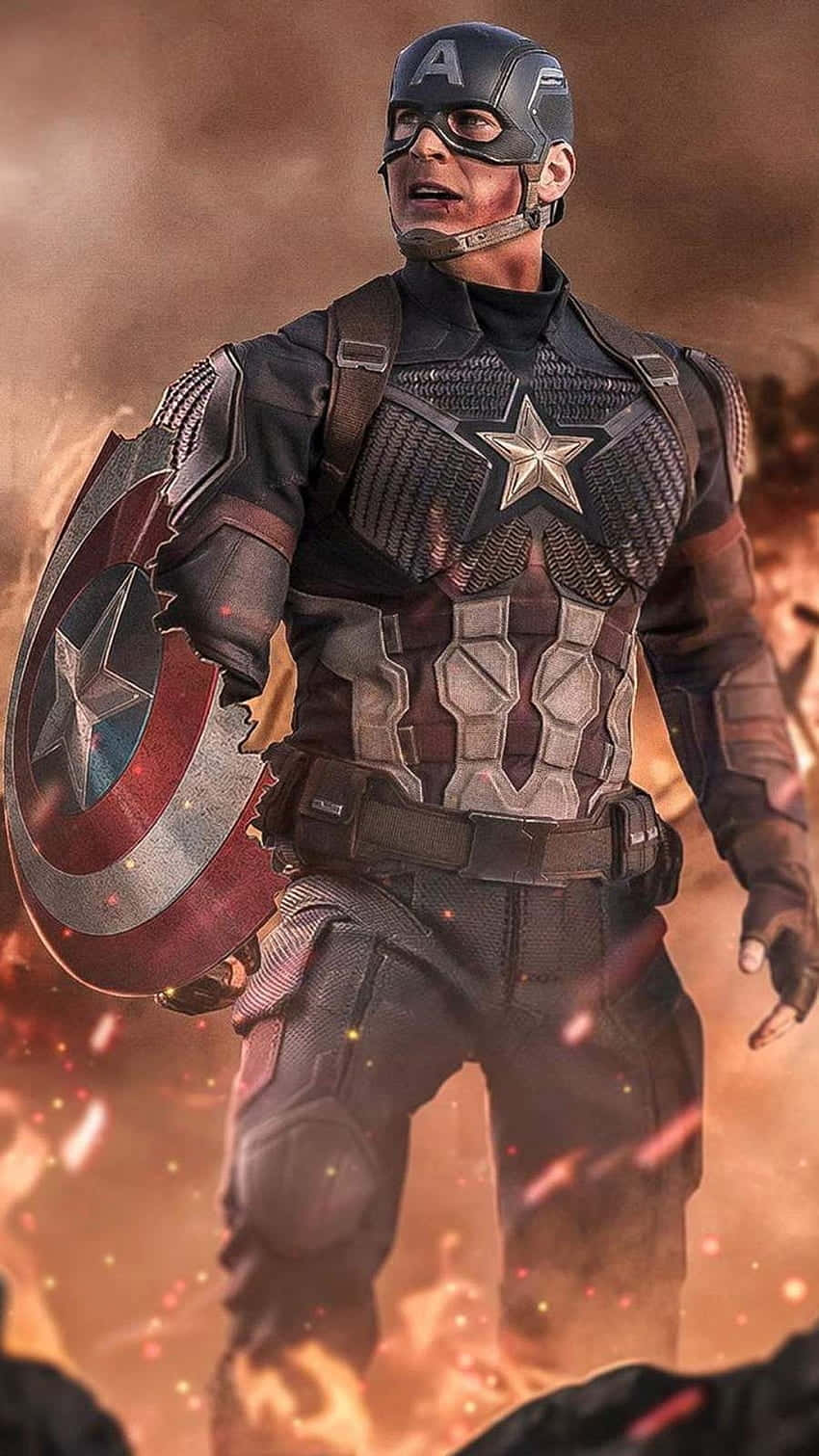 Captain America In Battle Mode Wallpaper