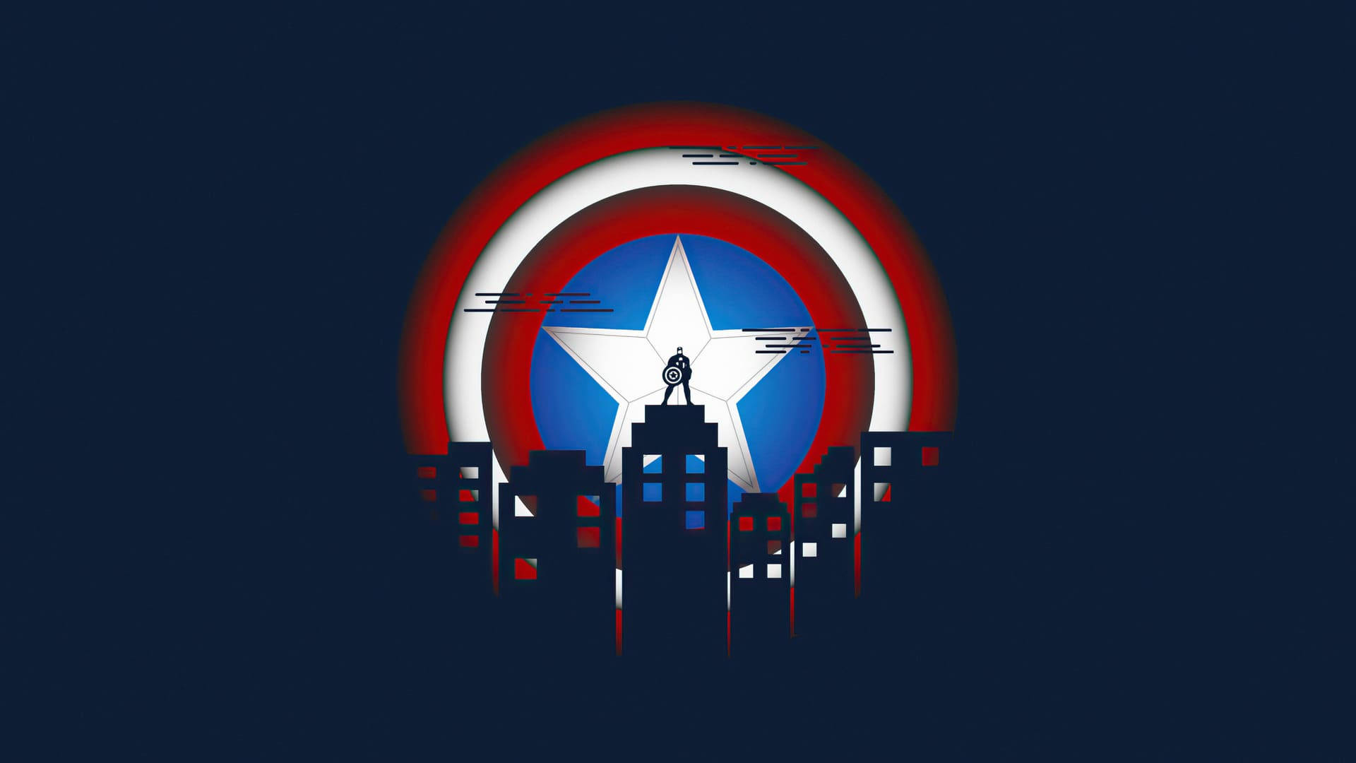 Capitánamérica Arte De La Ciudad Para Iphone. Fondo de pantalla