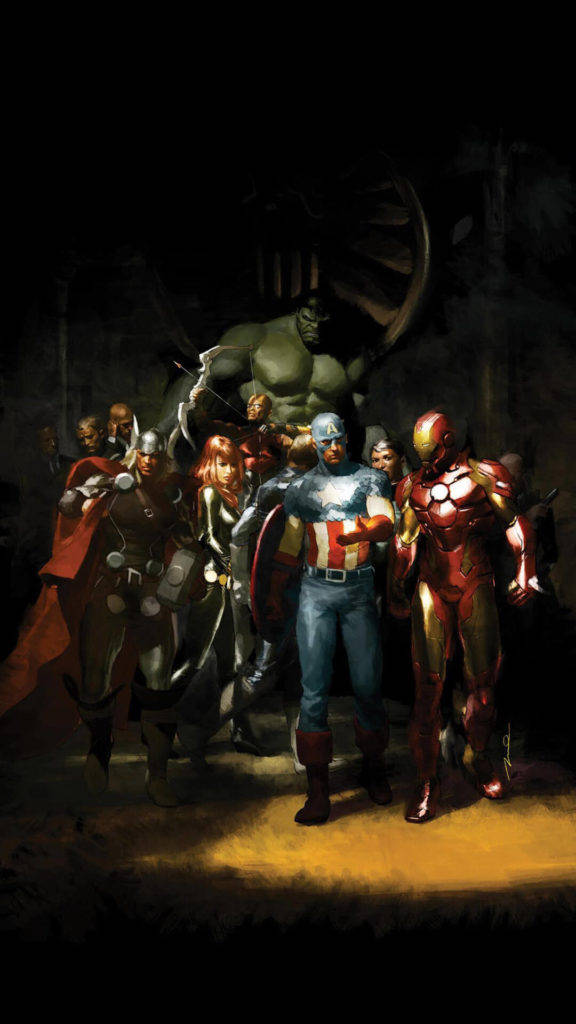 Captain America iPhone Gruppevæg Tapet: Tag Captain America-temaet på din iPhone. Wallpaper