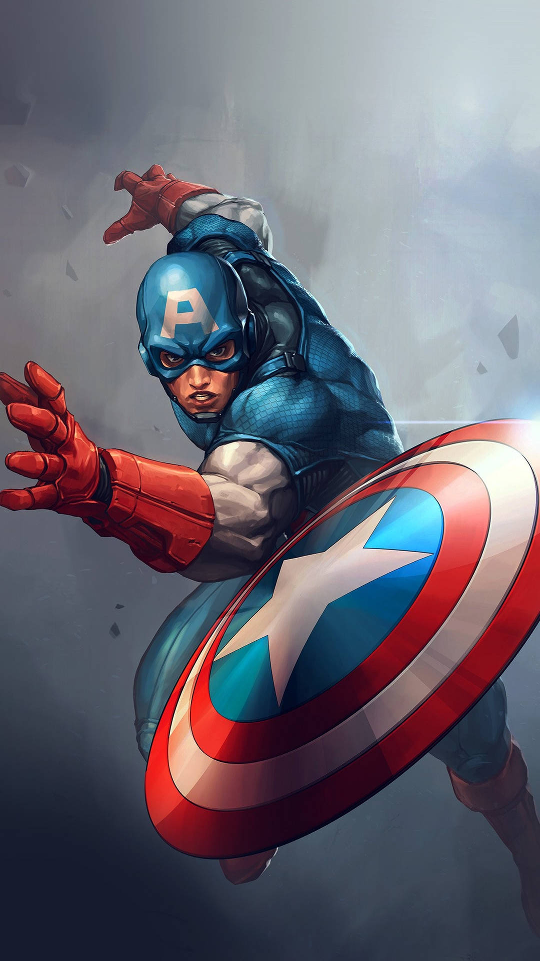 Capitánamérica Lanzando El Escudo En El Iphone Fondo de pantalla