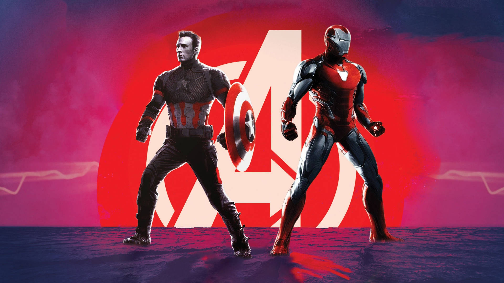 Captain America Iron Man Full Hd Avengers Background