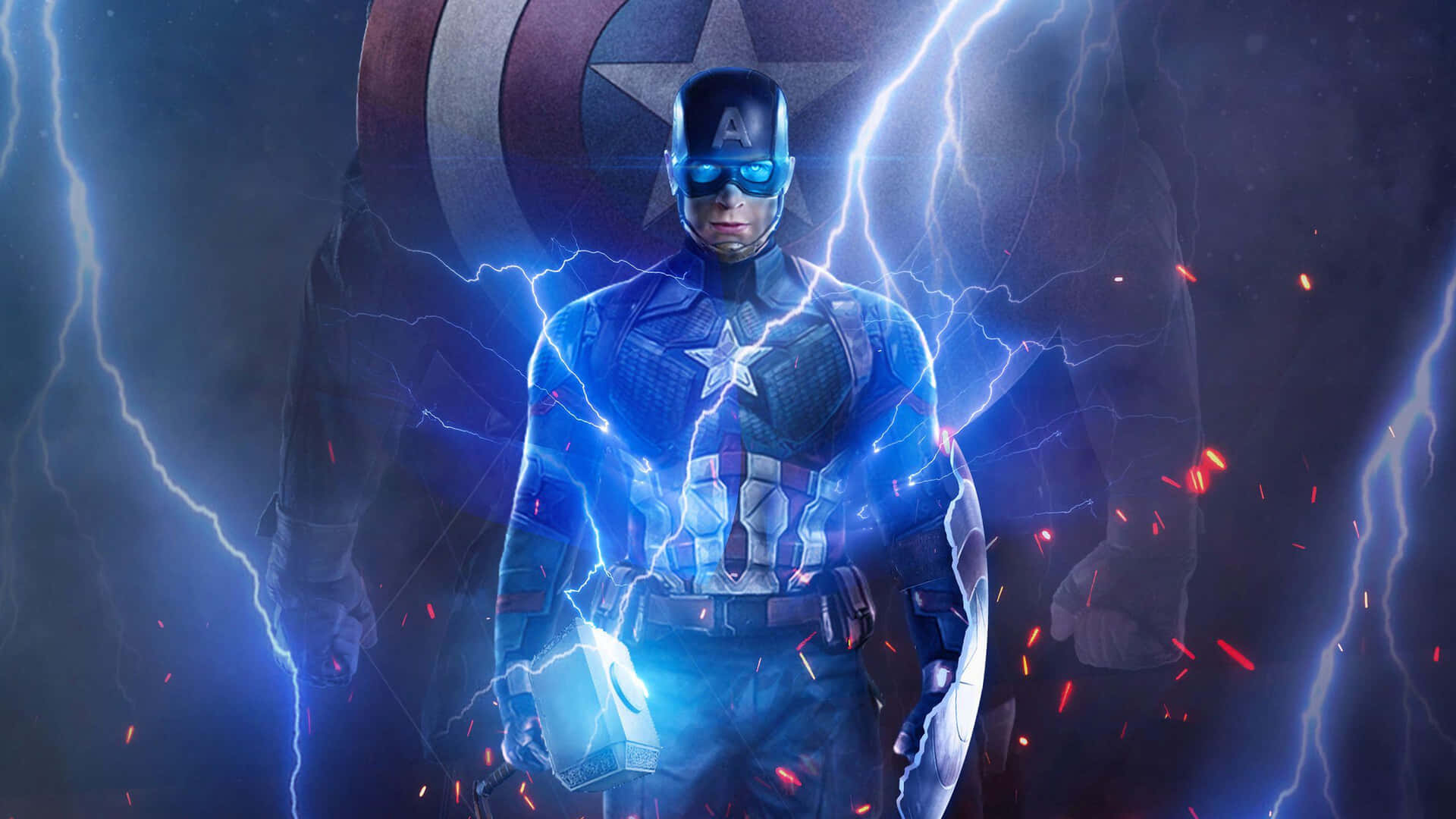 Captain America Lightning Power Wallpaper