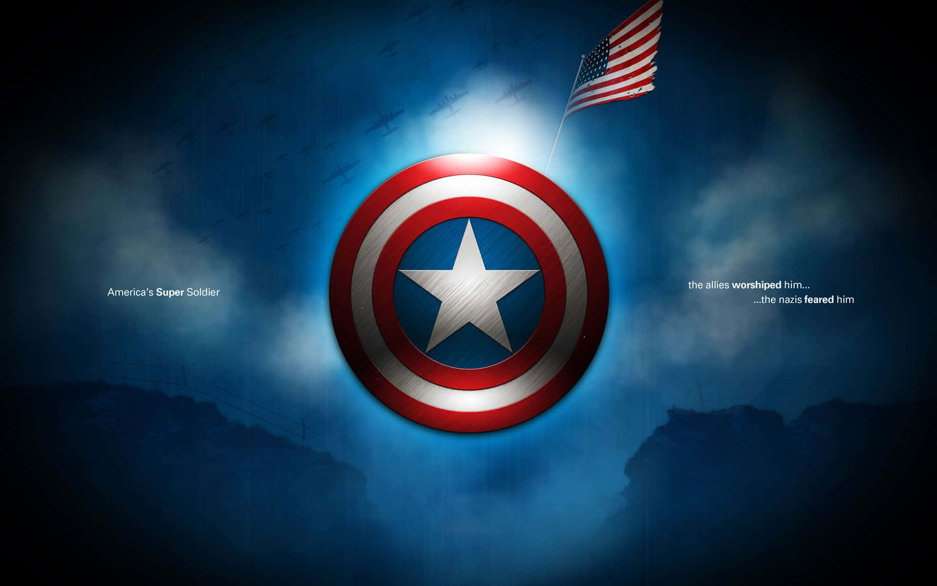 Símbolode Fuerza — Logotipo De Capitán América. Fondo de pantalla