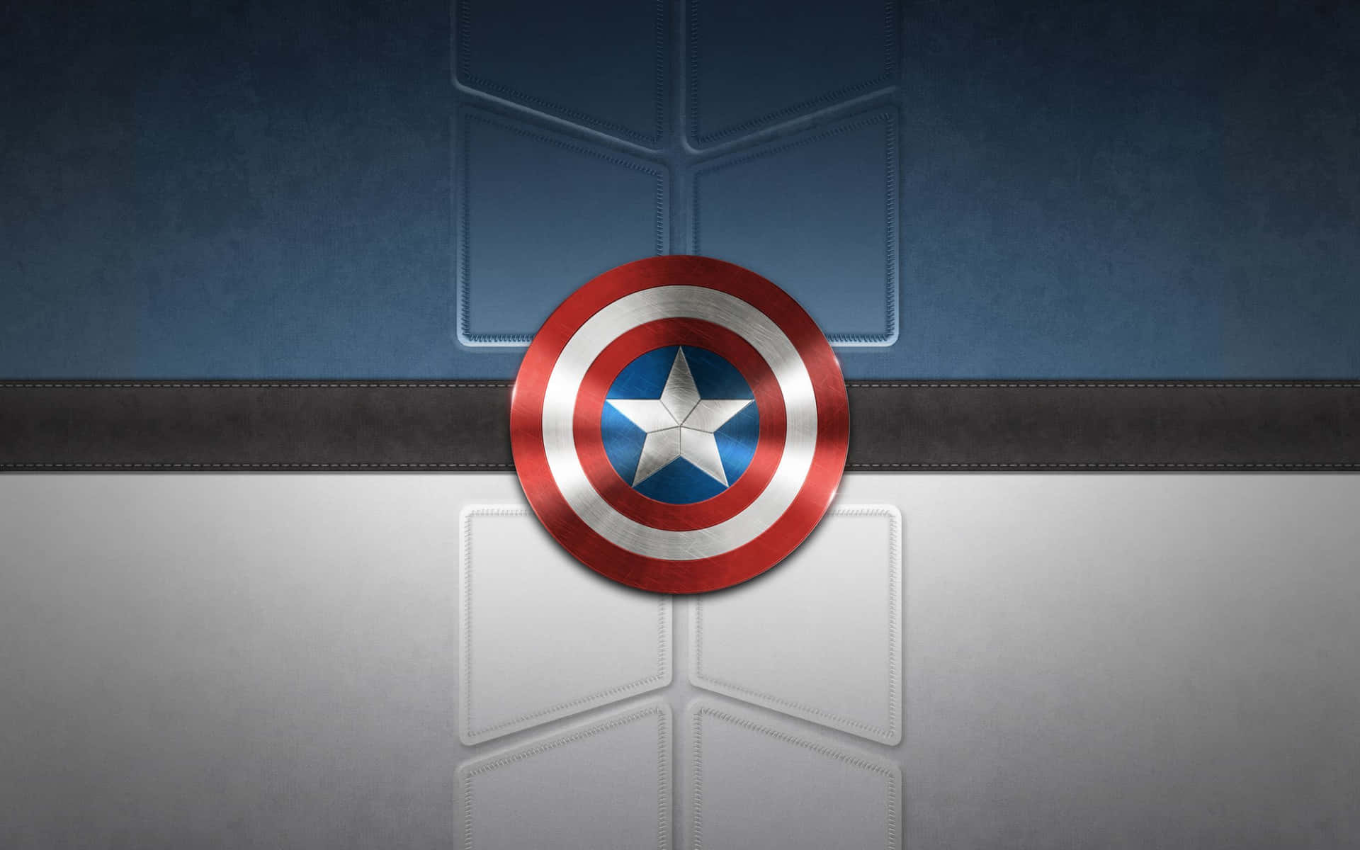 Elicónico Logotipo Del Escudo Del Capitán América. Fondo de pantalla