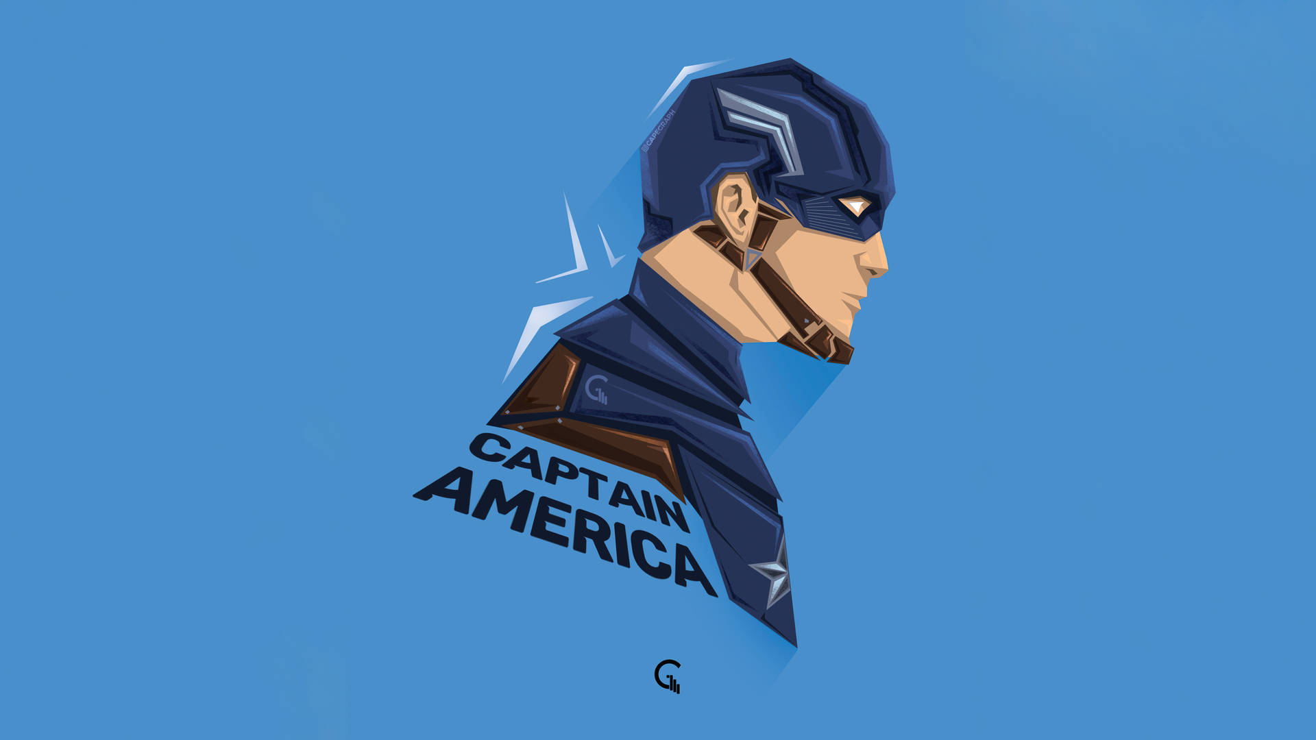 Captain America Minimalist Laptop Art Wallpaper
