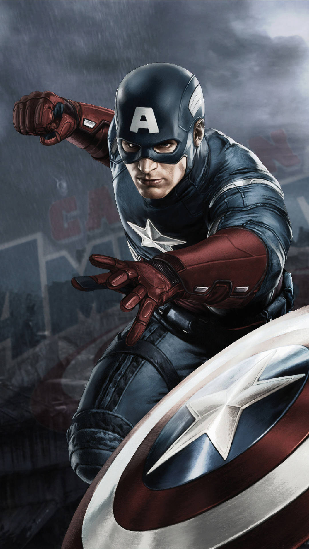 Captain America Mobil ved at sætte et slag op tapet Wallpaper