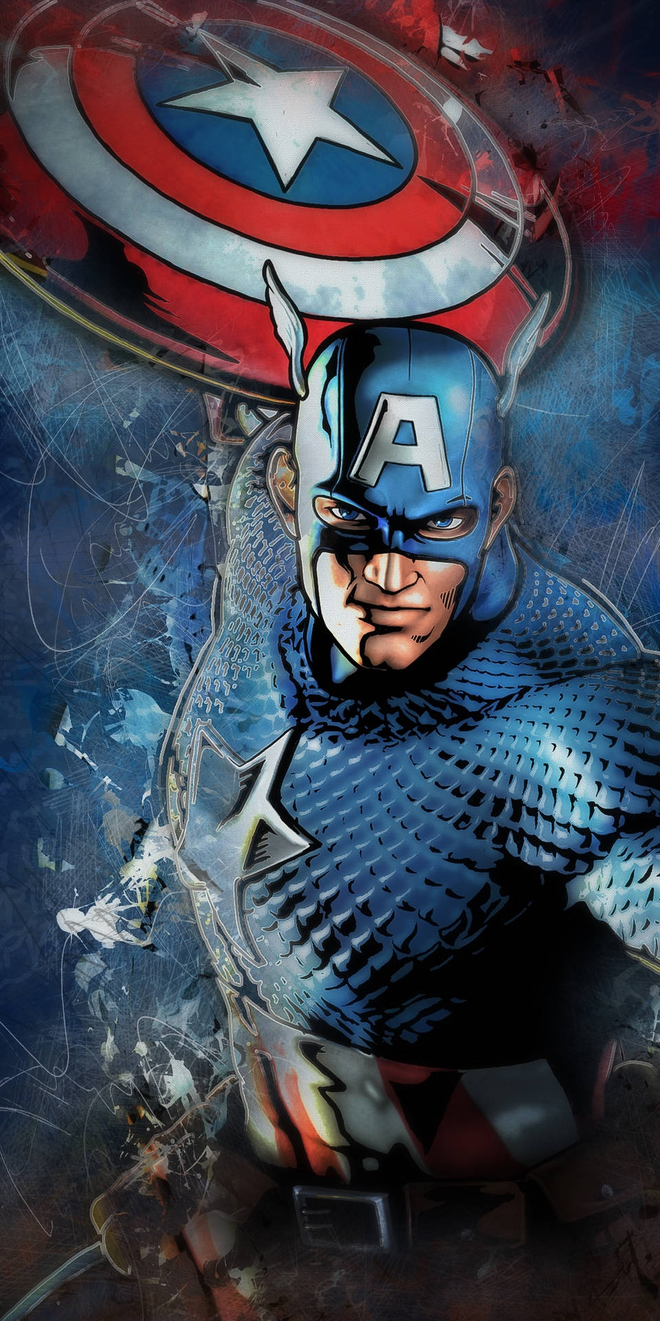 Escudode Capitán América Para Móvil Con Cómic Fondo de pantalla