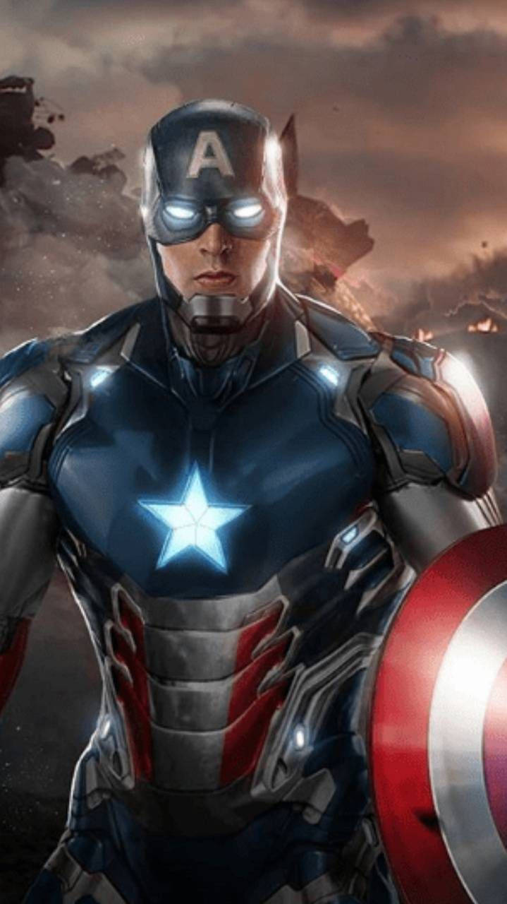 Captain America Mobile Occhi Luminosi Sfondo