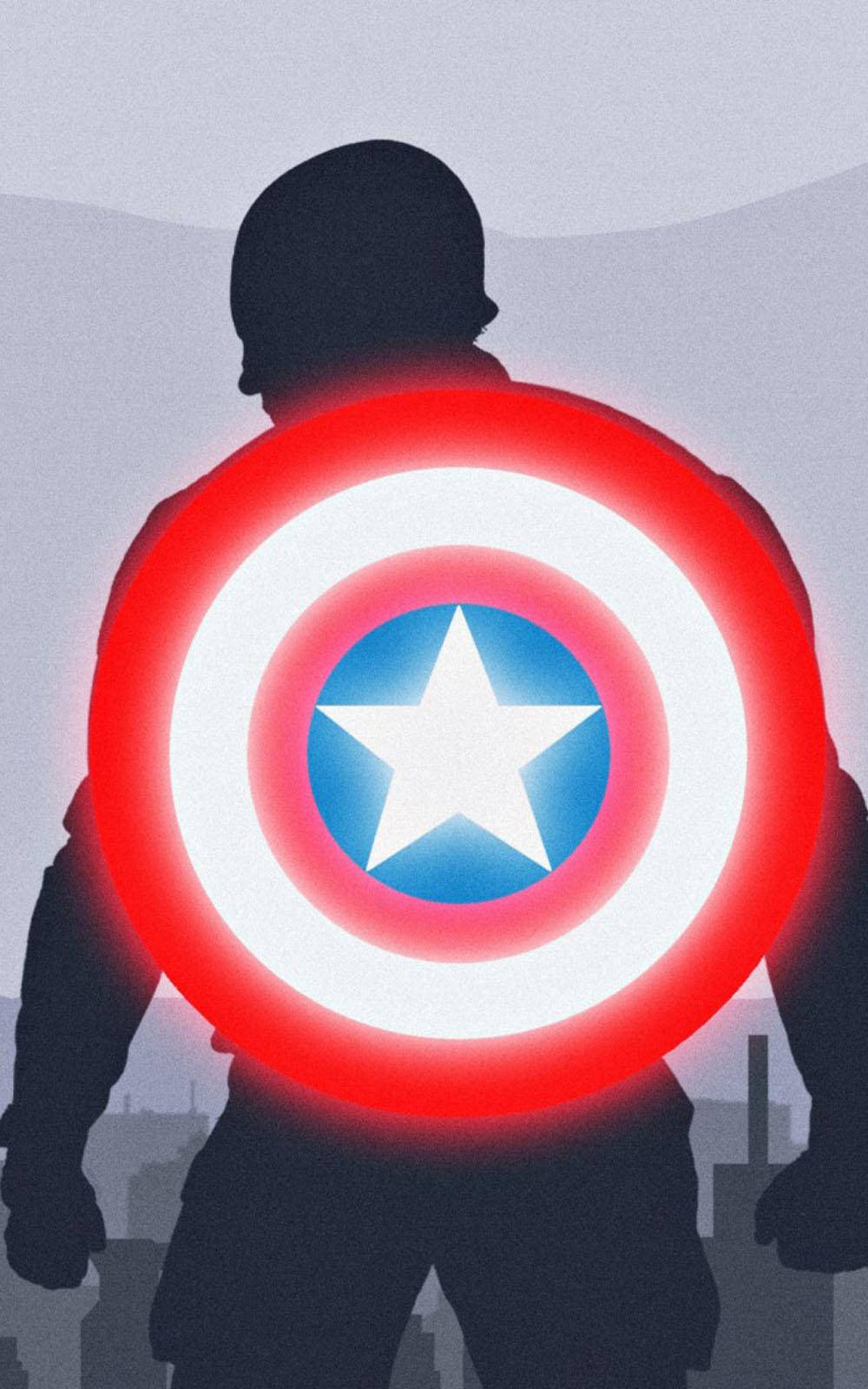 Captain America Mobile Glowing Shield Background