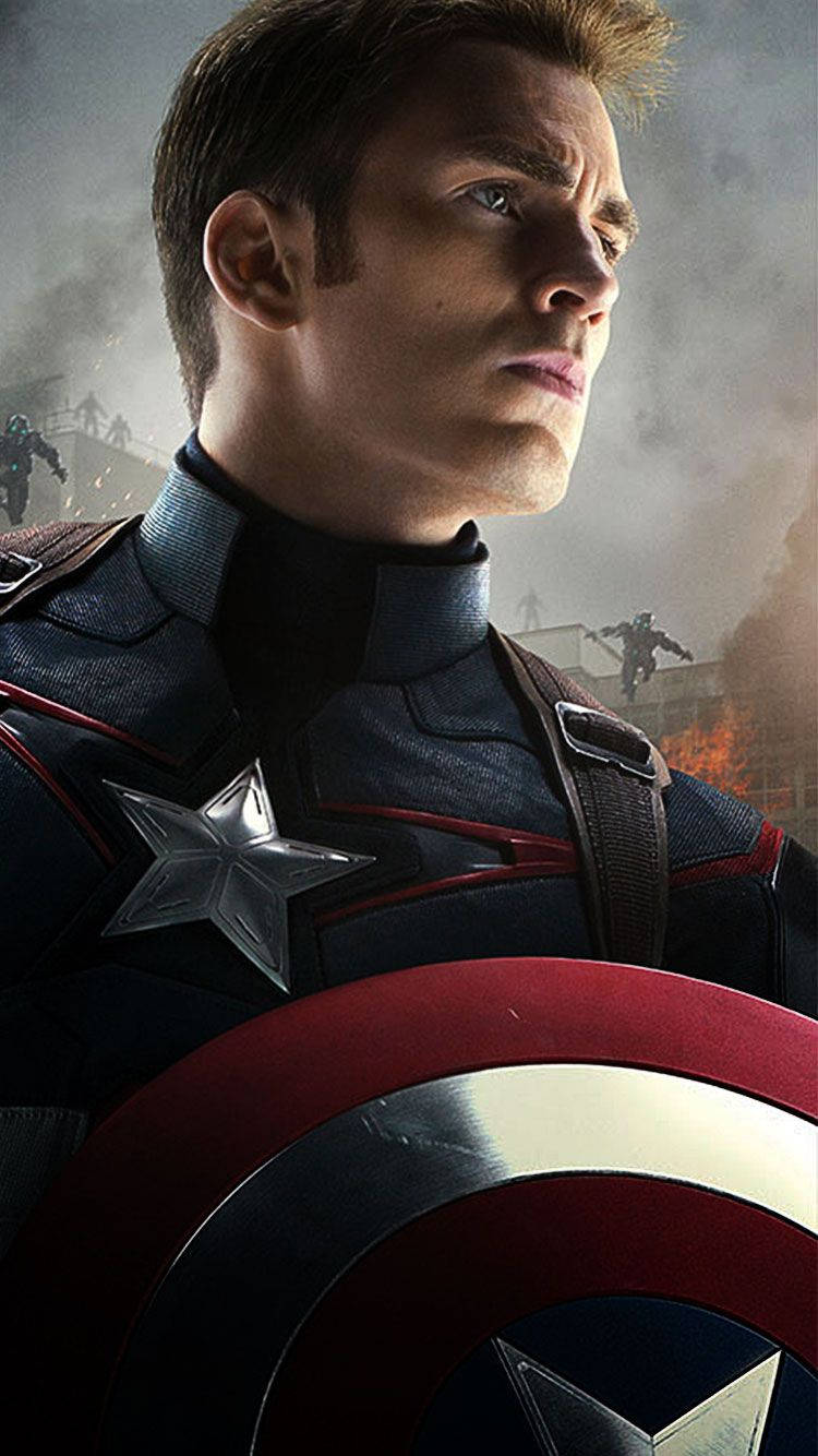 Captain America Mobile Ingen Maske Redder Verden Wallpaper