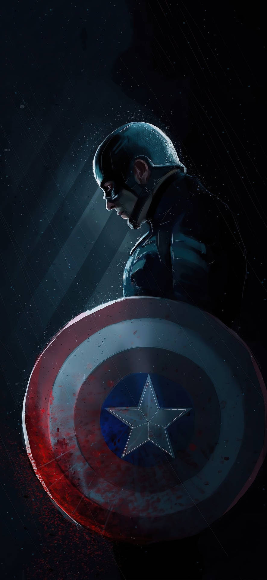 Captain America Mobile Tænker Hårdt Wallpaper