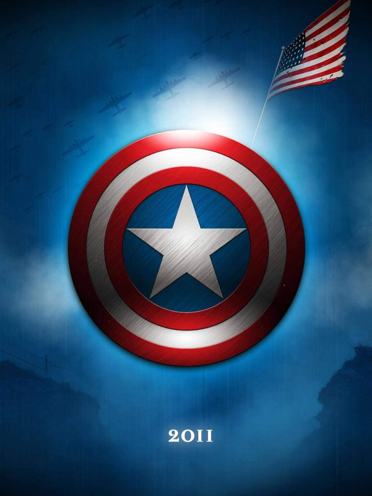 Captain America Mobile Us Flag 2011 Wallpaper