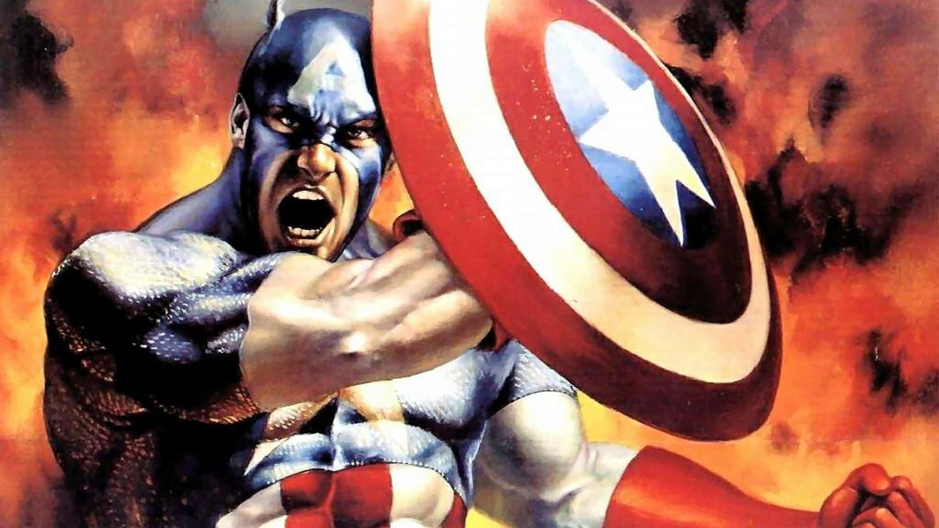 Capitánamérica De La Película Sosteniendo Su Escudo Fondo de pantalla