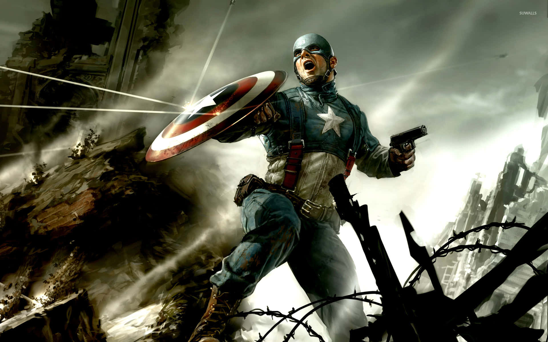 Stræbefter At Være En Helt - Captain America. Wallpaper