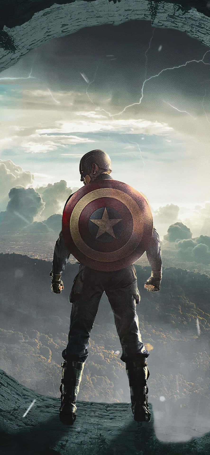 Chris Evans som Captain America, stjerne i Marvel Studios' Cinematic Universe, dekorerer denne wallpaper. Wallpaper