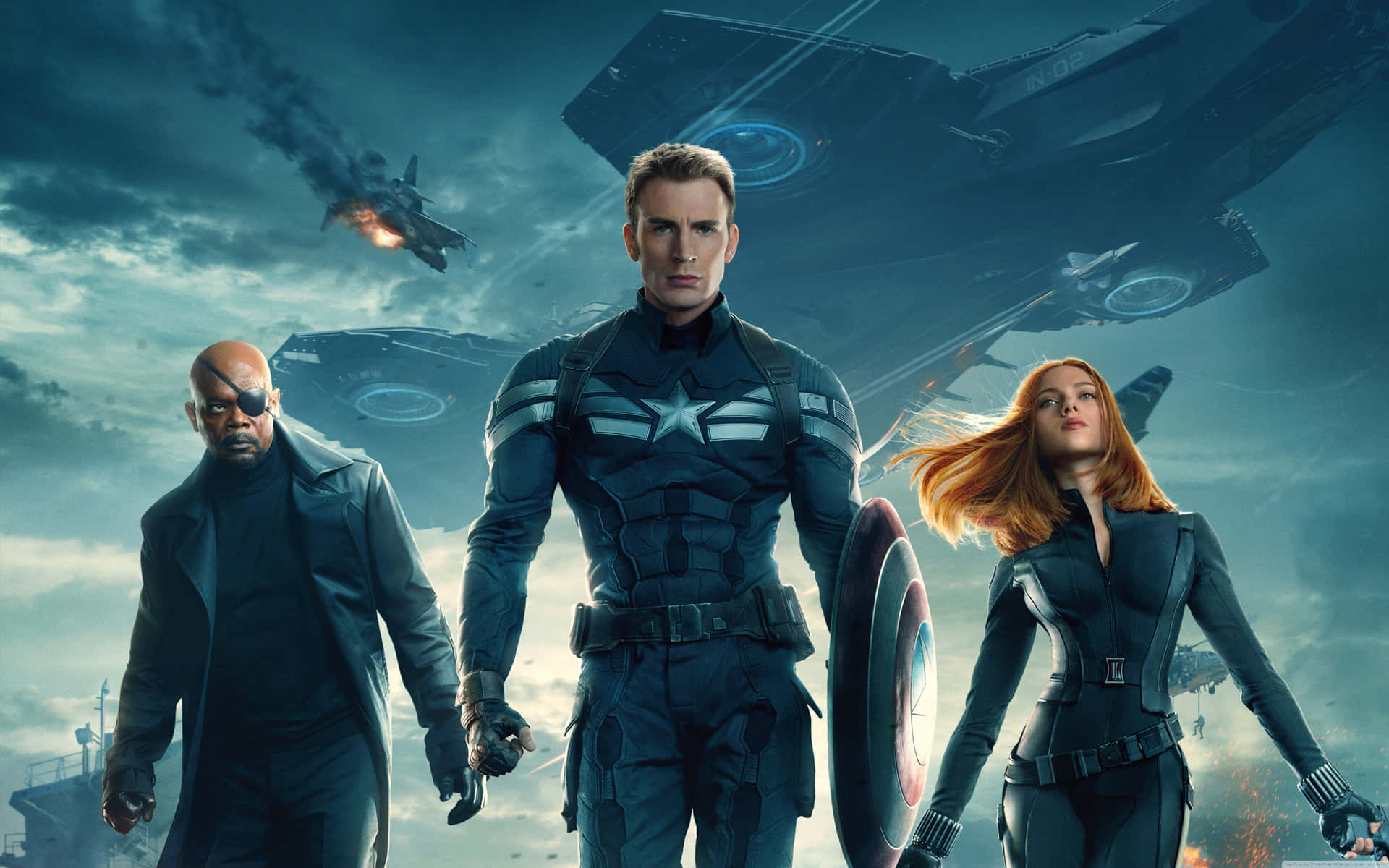 !Captain Amerika tager på et modigt mission for at beskytte verden! Wallpaper