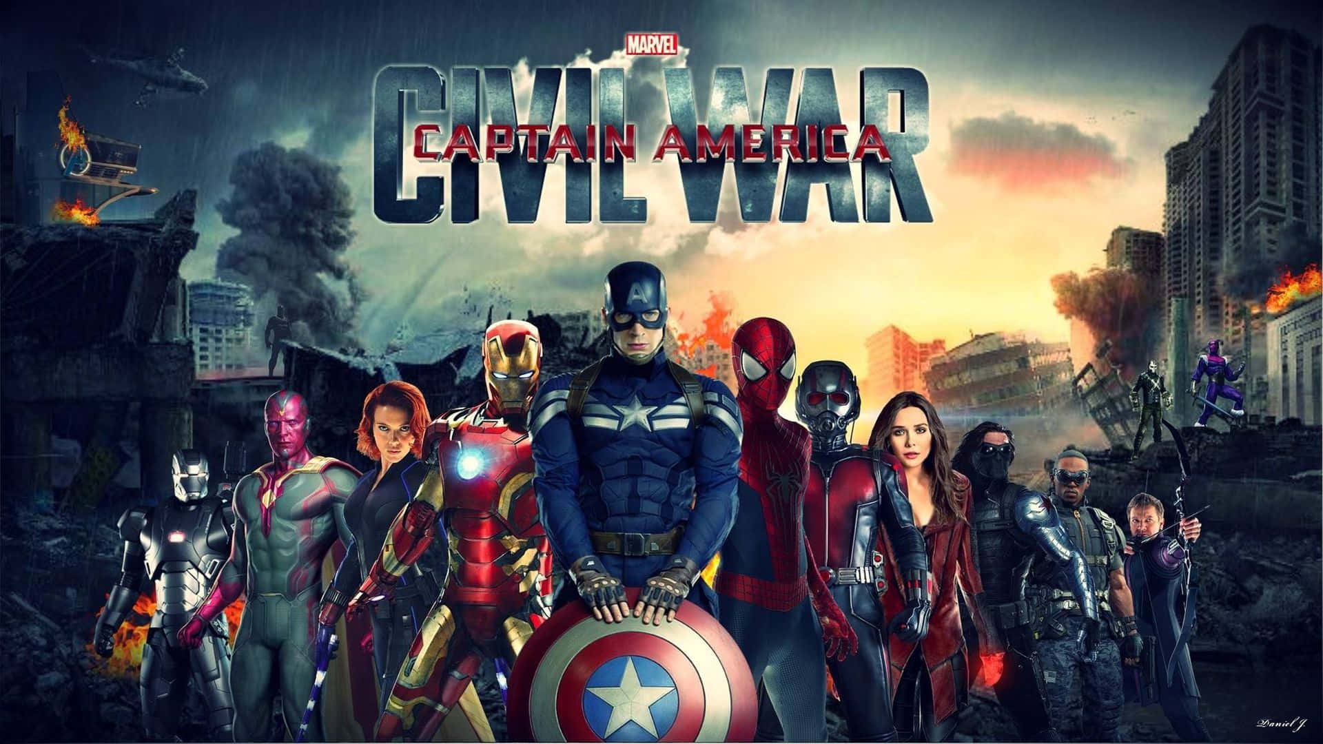 Fremhævende Chris Evans som Captain America Wallpaper