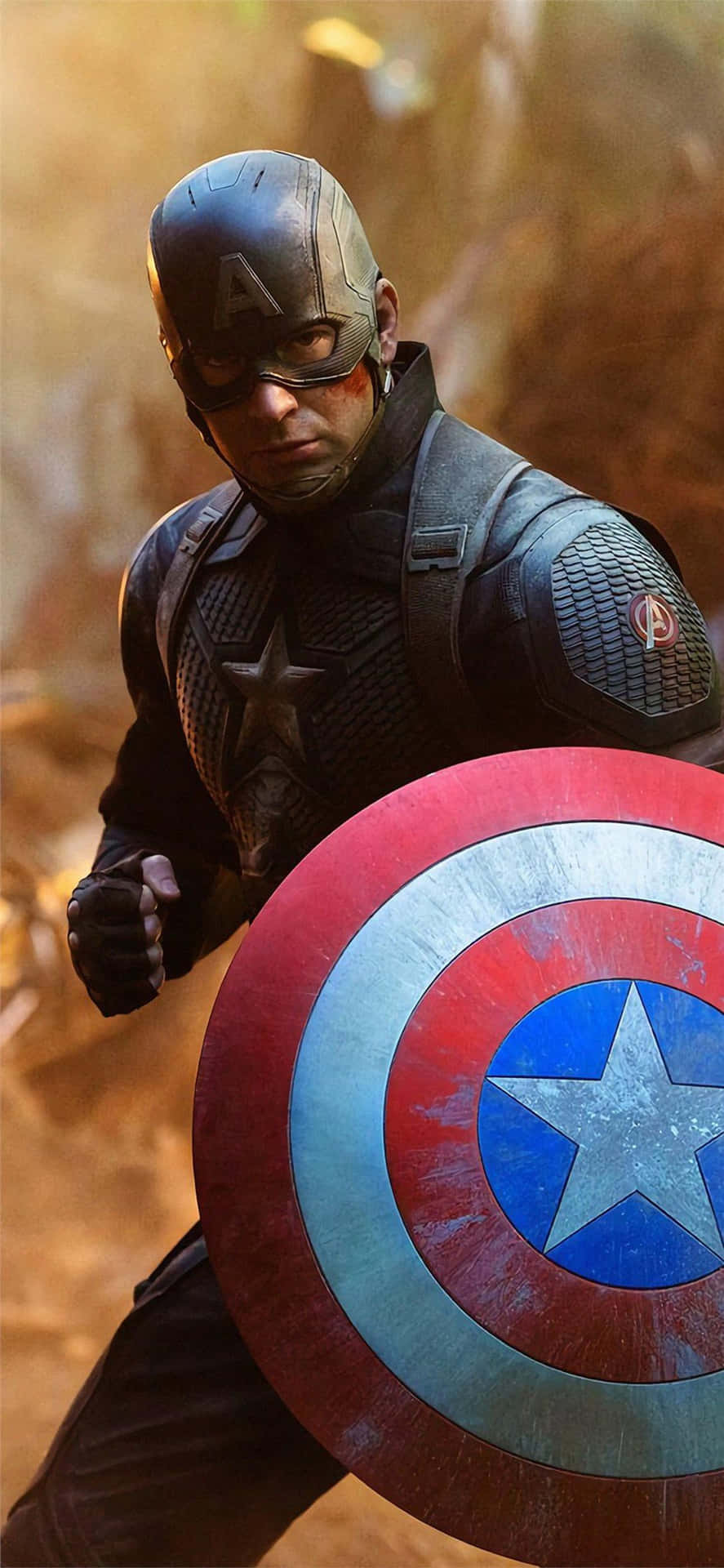 Bildmarvel-hjälten Captain America Redo Att Kämpa.