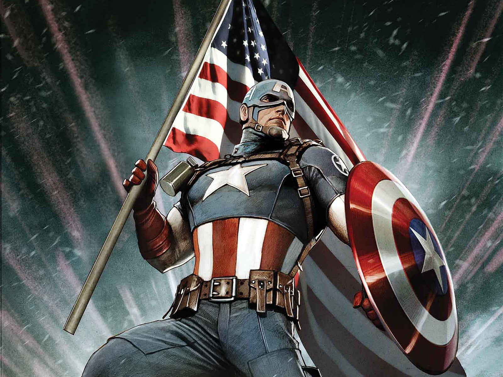 Dieausdauer Von Captain America Im Kampf Für Gerechtigkeit.