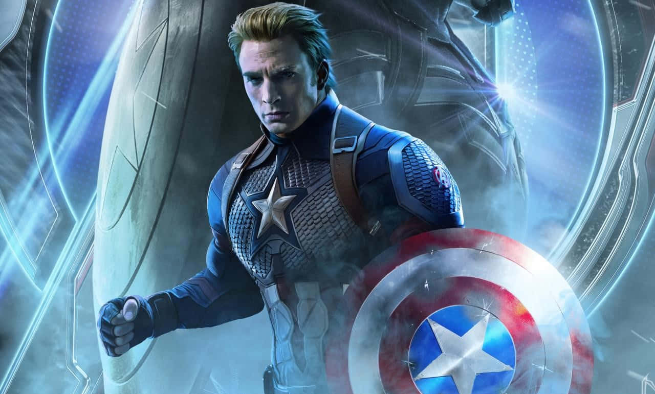 Captain America with Shield, Ready to Face the Challenge