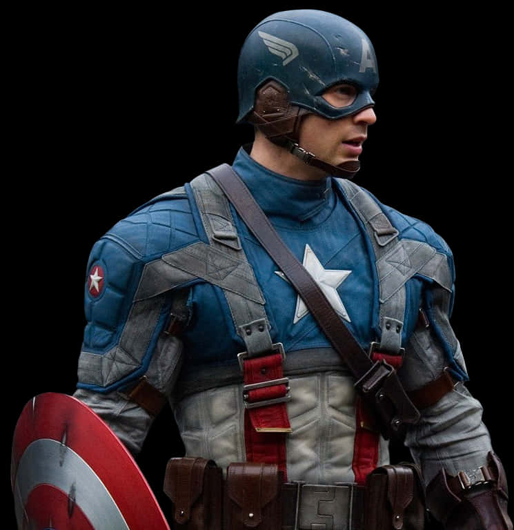 Captain America Profile With Shield PNG