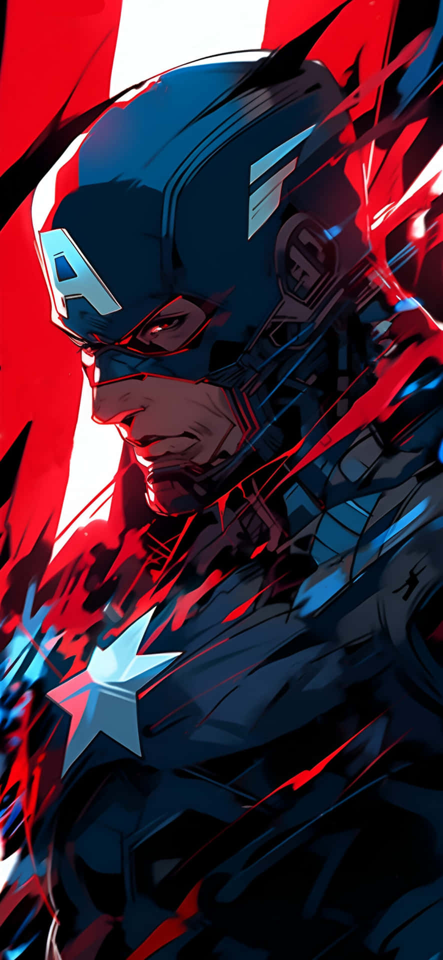 Captain America Red Blue Artwork Wallpaper