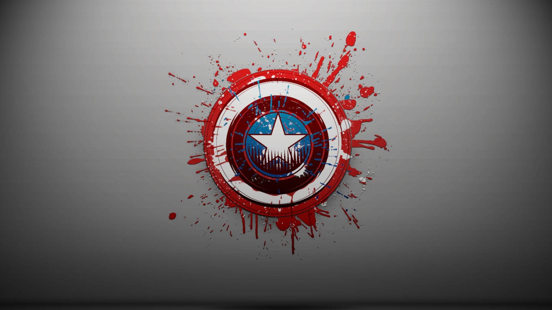 Captain America's Shield Splatter Graffiti Background