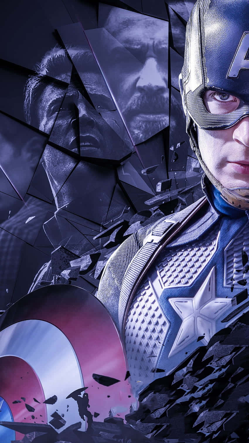 Captain America Shattered Shieldi Phone Wallpaper Wallpaper
