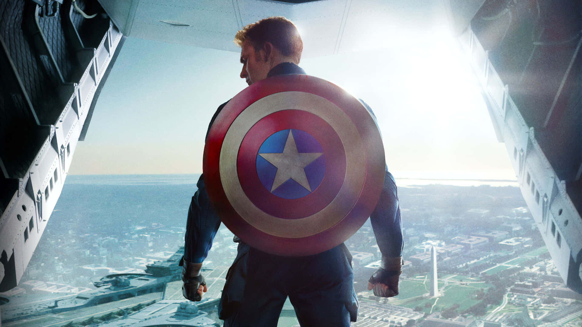 Captain America Shield Aboard Aircraft Wallpaper