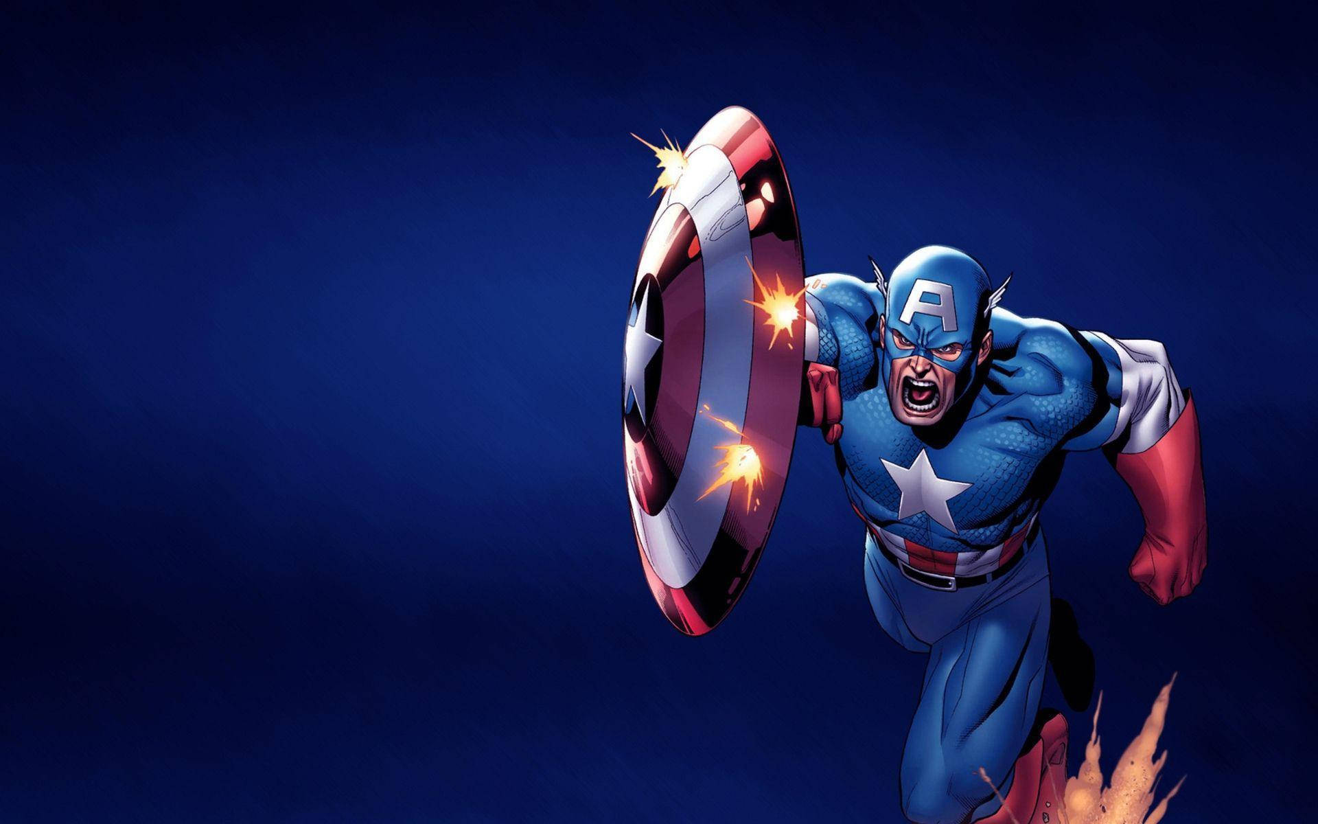 Escudode Capitán América Bloqueando Balas Fondo de pantalla