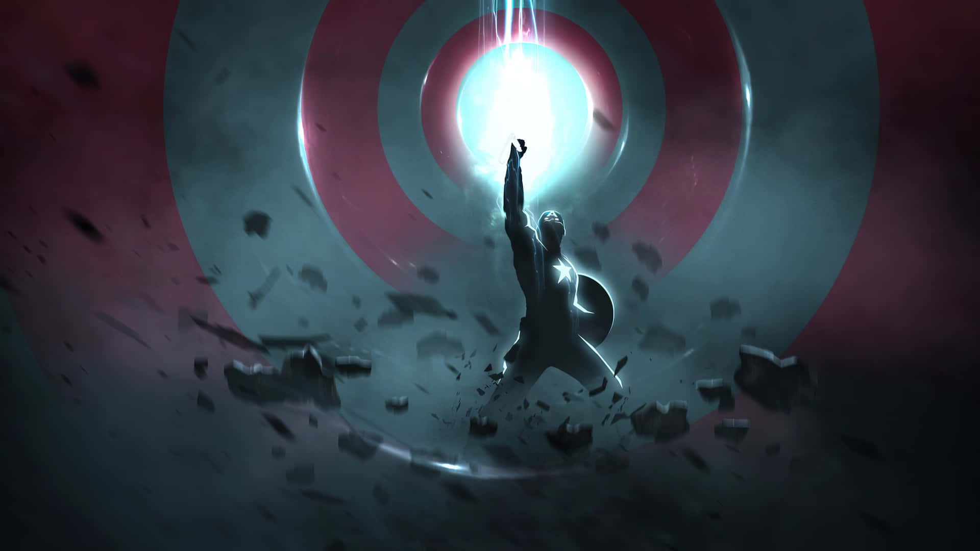 Captain America Shield Breakthrough Wallpaper