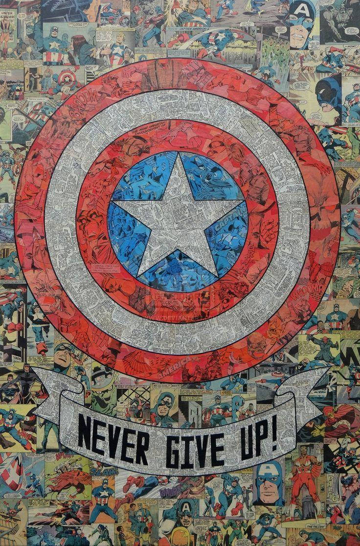 Captain America Skjold Collage Tapet Wallpaper